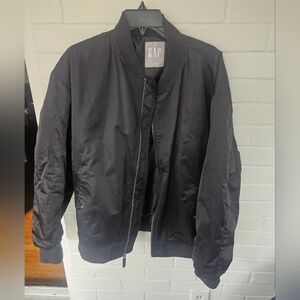 NWOT GAP Men's Classic Black Bomber Jacket Size Medium